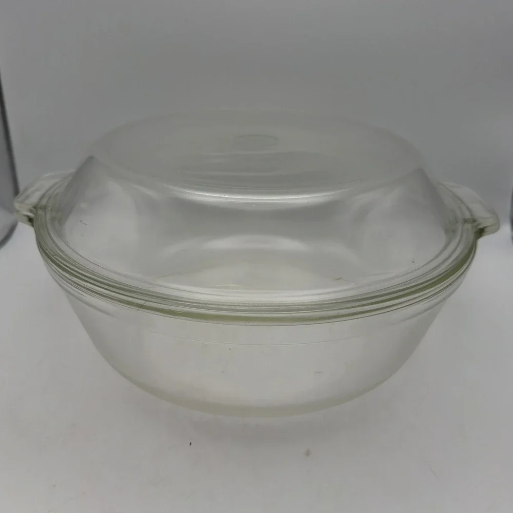 Pyrex Clear Glass Casserole Dish 024-624-B & 684-C EUC